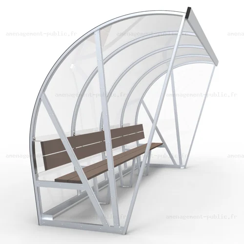 Banc de touche couvert 8 places pour aménagements sportifs extérieurs